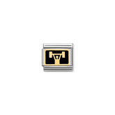 Nomination COMPOSABLE CLASSIC PLAETTCHEN Edelstahl, Email und 18k gold (13_Gewichtheben)